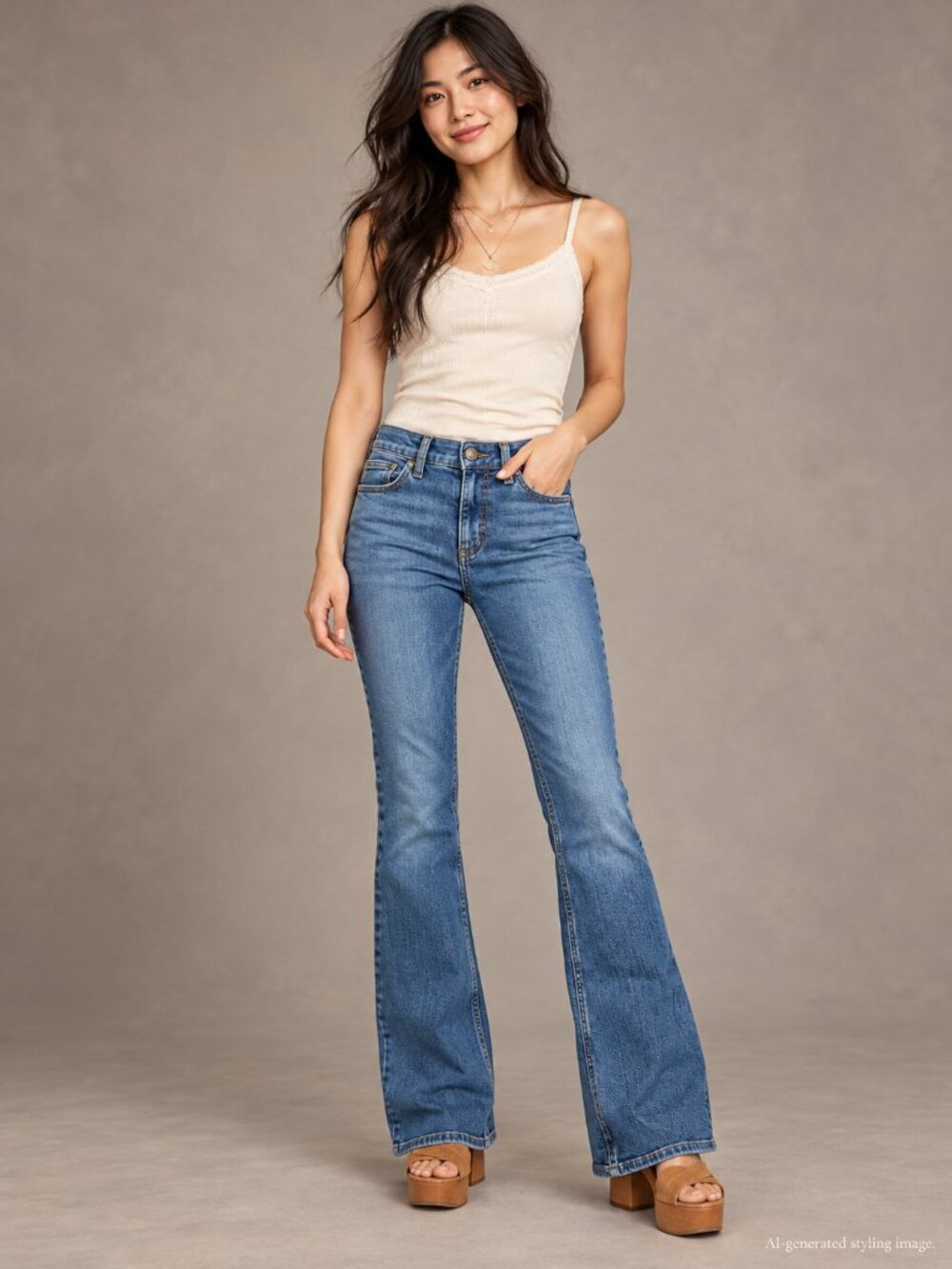 We The Free Free People Blue Stretch Flare Jeans 25 Boho 70s Inspired